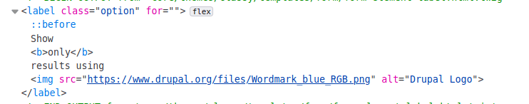 Drupal 8 Views - Markup inside labels?